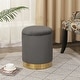 preview thumbnail 35 of 88, Adeco Round Storage Ottoman Footrest Stool Velvet Gold Plating Base