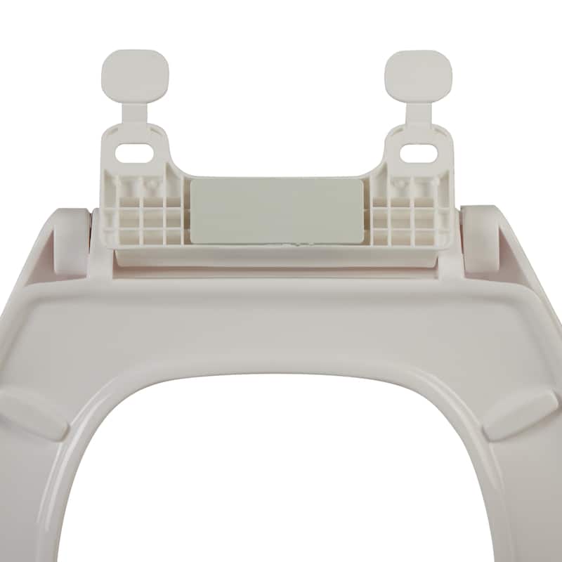 Bath Bliss Deluxe Plastic Beveled Round Toilet Seat in White - 14.2"x 17.5"x 2.1"