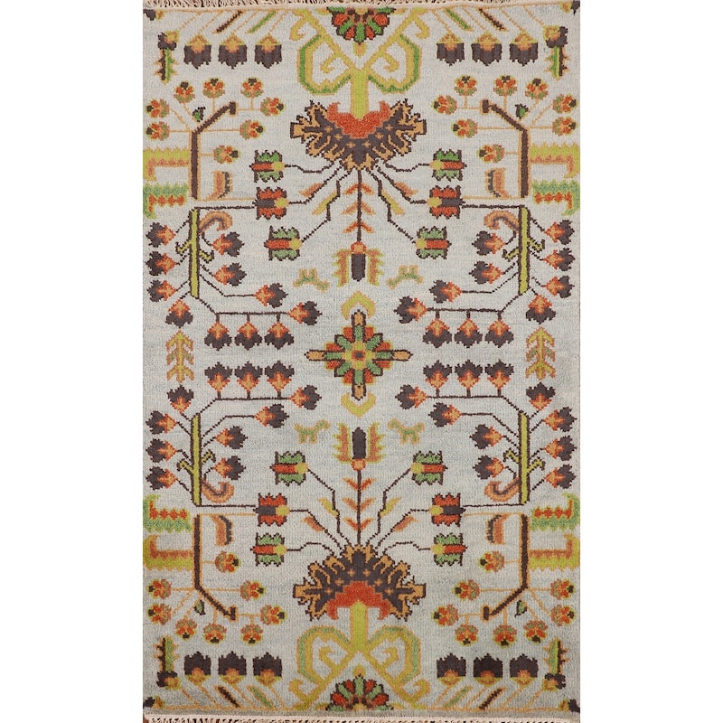 Geometric Ziegler Oriental Accent Rug Handmade Wool Carpet - 3'0" X 5'0"