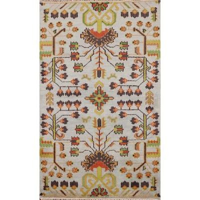 Geometric Ziegler Oriental Accent Rug Handmade Wool Carpet - 3'0" X 5'0"