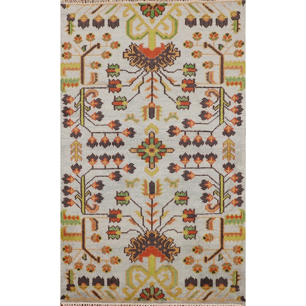 Geometric Ziegler Oriental Accent Rug Handmade Wool Carpet - 3'0" X 5'0"