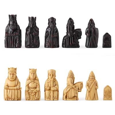 3.54 inches Height Polyresin Isle of Lewis Chess Set Multicolor Finish Figurine