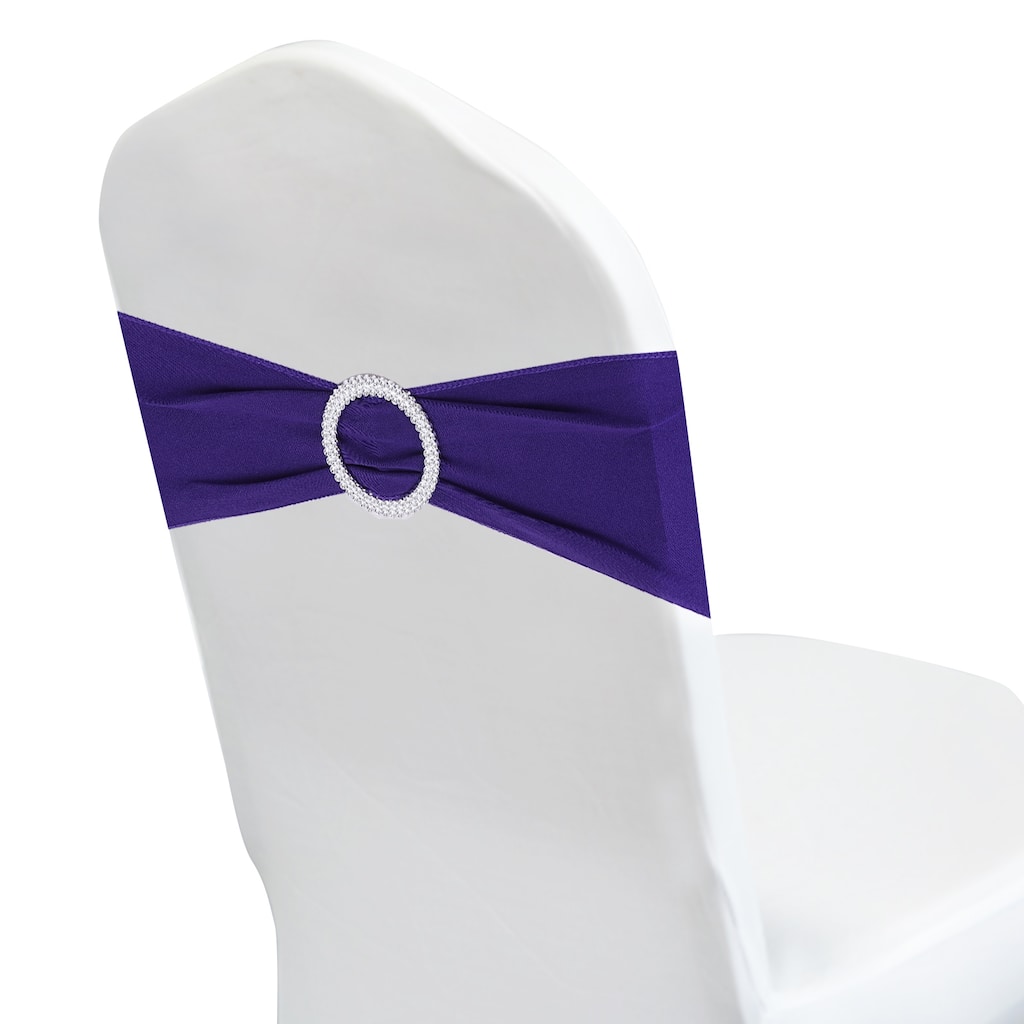 Chair Bows Sash 50 Pcs Stretch Chair Cover Band Elastic Chair Tie