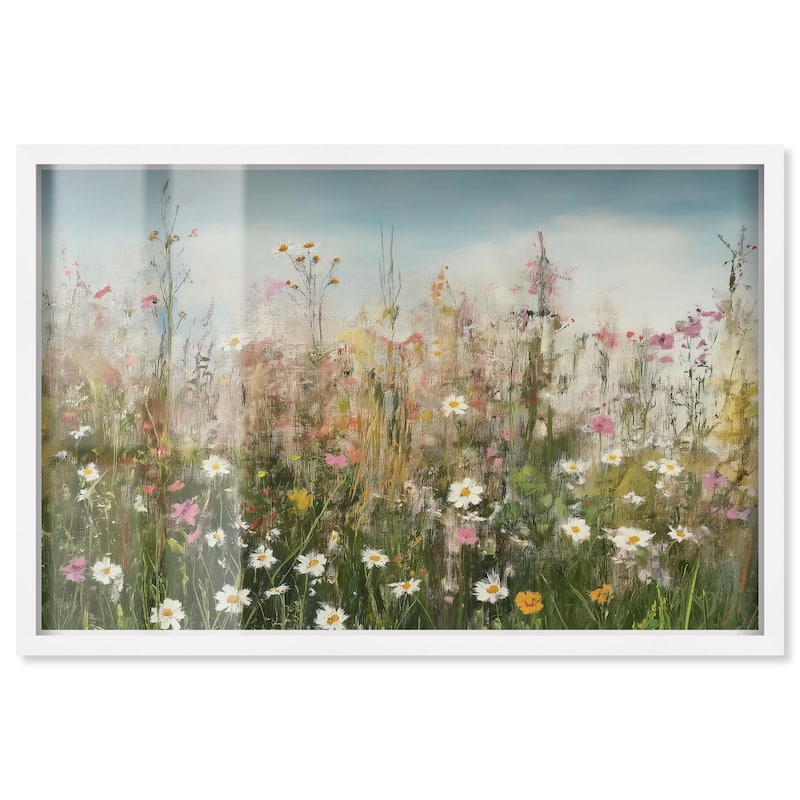 Glimmering Glade Garden I Shadowbox by Art Remedy - White - 45" x 30"