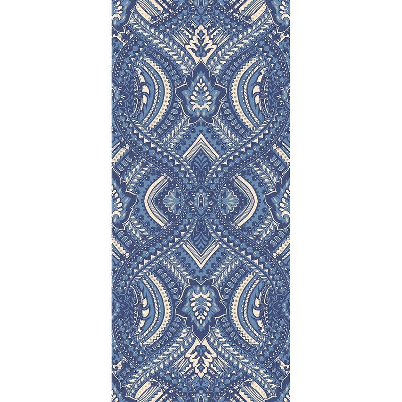 Hoopla Walls Ogee Navy Blue Peel and Stick Wallpaper - N/A