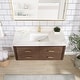 preview thumbnail 7 of 106, Cristo Floating Bath Vanity with White Quartz Stone Top and Mirror