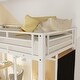 preview thumbnail 8 of 16, White Twin Size Metal Loft Bed with Built-in Wardrobe, Desk, and Shelves