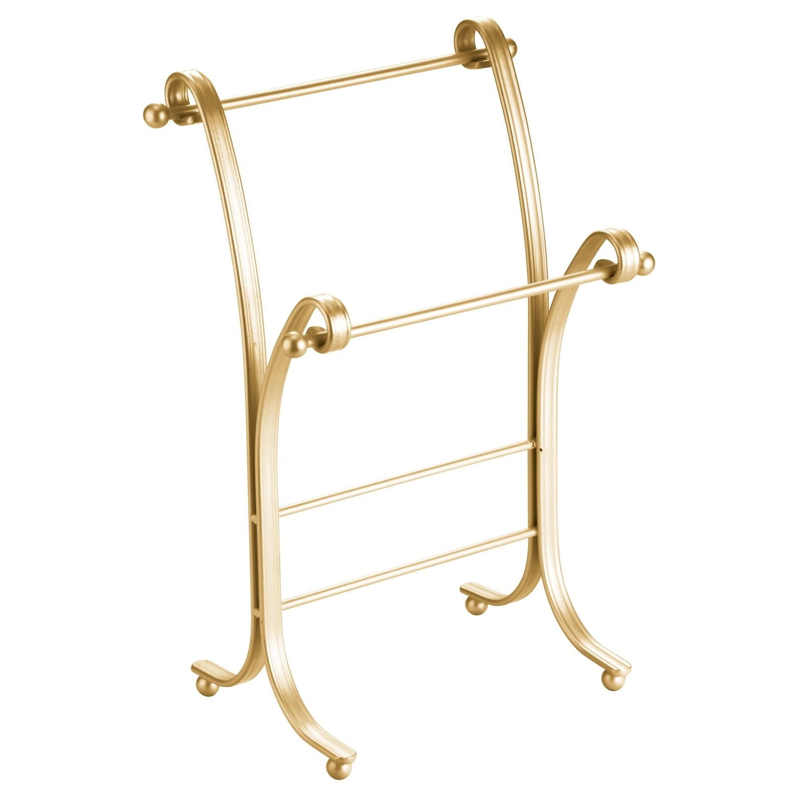 mDesign Large 3-Tier Standing Metal Bathroom Towel Holder Stand - 12 X 25