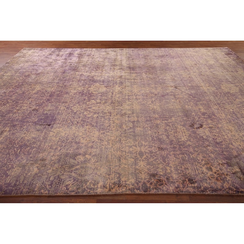 Contemporary Art & Craft Indian Area Rug Handmade Wool Carpet - 9'9"x 13'0"