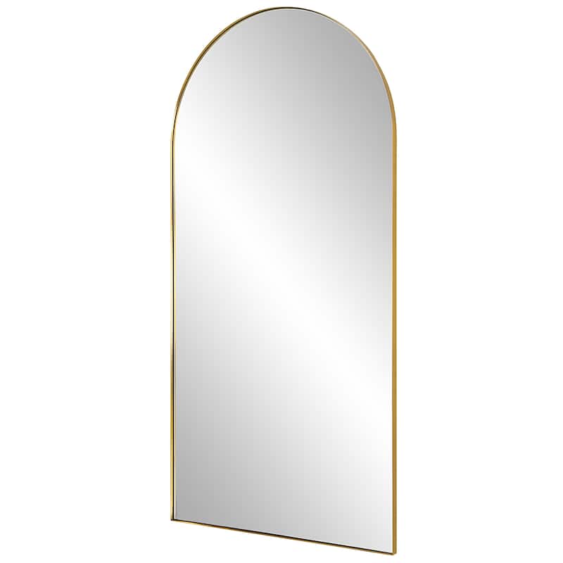 Uttermost Crosley Antique Brass Arch Mirror - 36"W x 72"H x 0.125"D