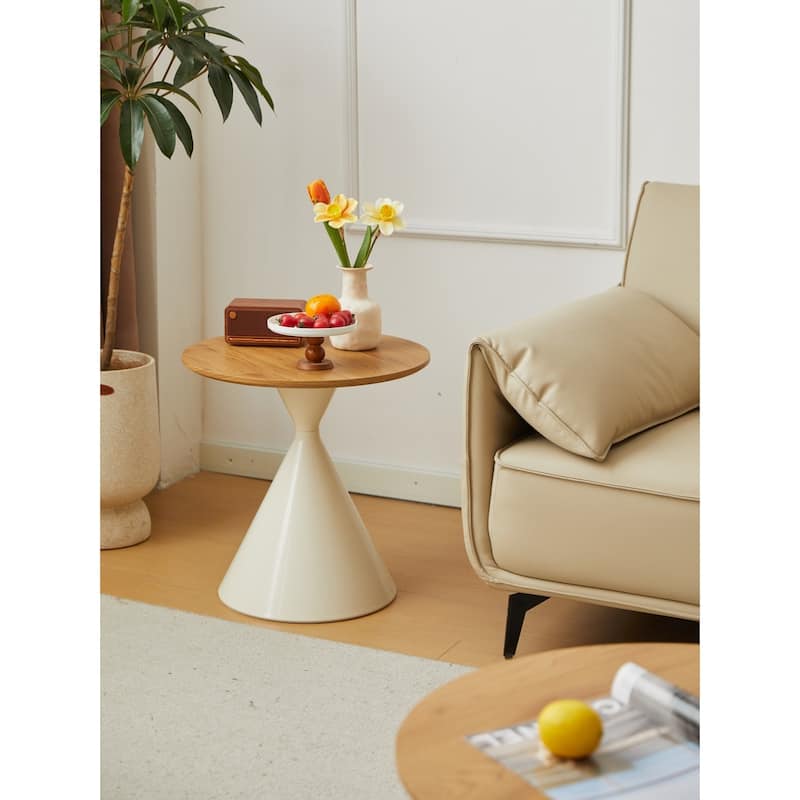 Modern Round Double Cone Design Coffee Table, Set of 2