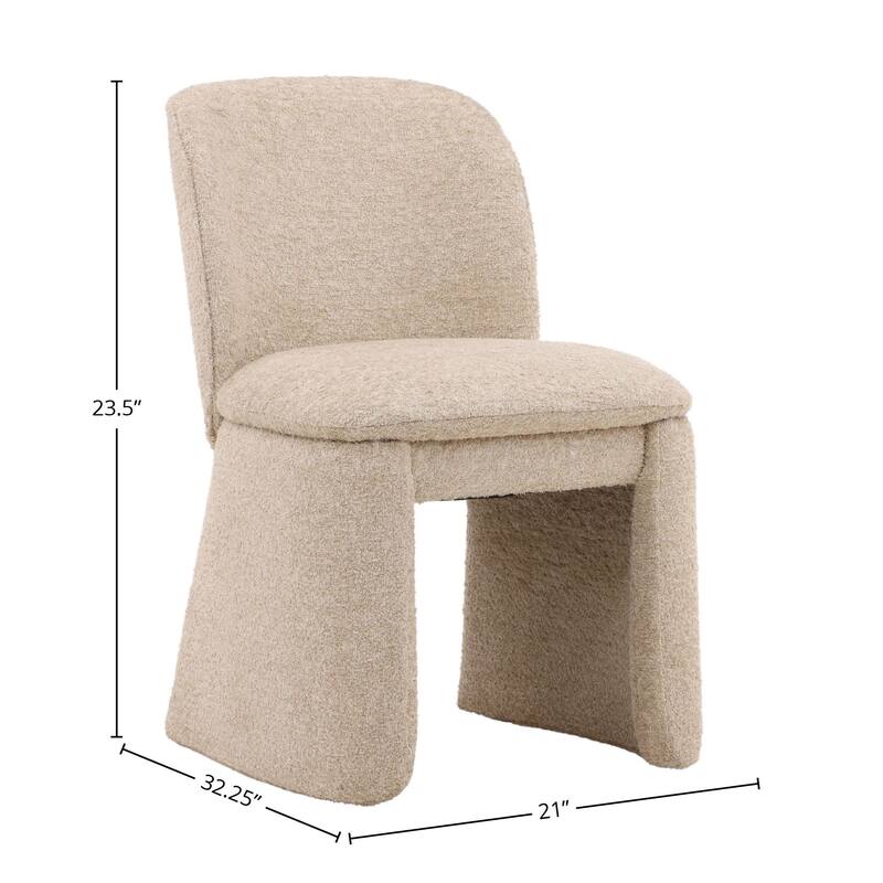 Keanu Wood Upholstered Dining Chair, Sand