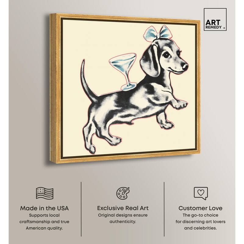 Martini Pup II Canvas by Art Remedy