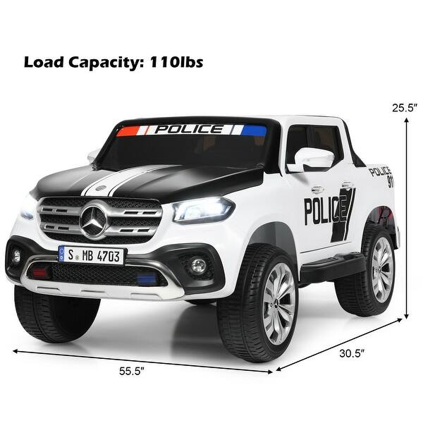 dimension image slide 0 of 4, 12V 2-Seater Kids Ride On Car Licensed Mercedes Benz X Class RC with Trunk - 55.5" x 30.5" x 25.5" (L x W x H)