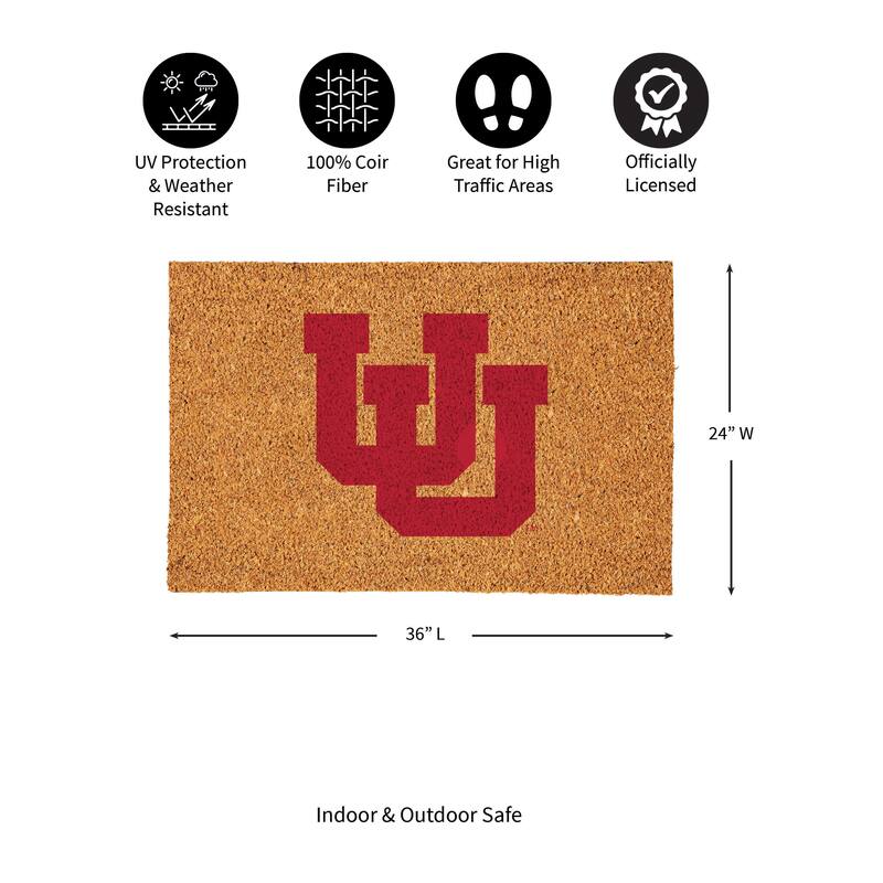 University of Utah Full Color Indoor/Outdoor Coir Mat