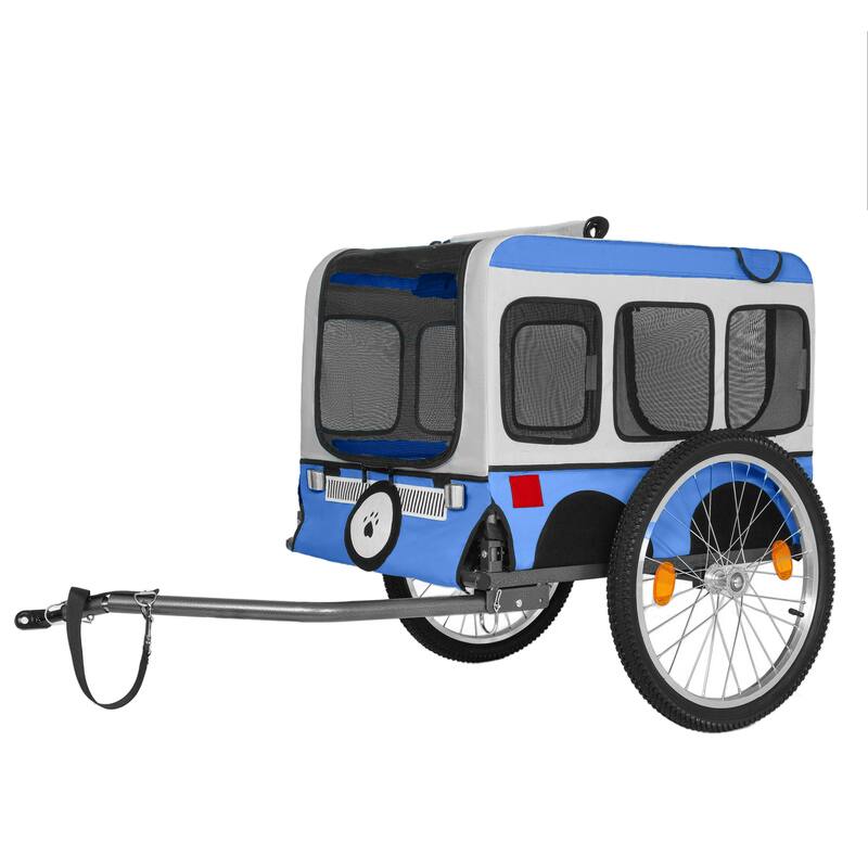 Large Folding Bike Trailer for Dogs, Heavy-Duty Steel Frame, Spacious Design, All-Terrain Cycling, Jogging & Camping Adventure