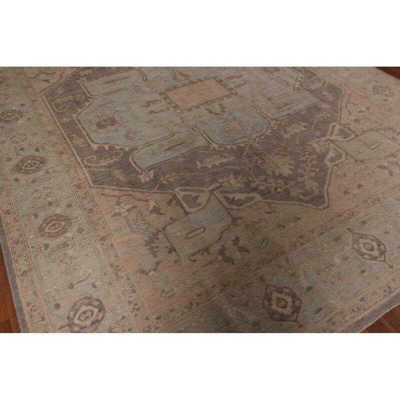 Oushak Turkish Area Rug Hand-Knotted Vegetable Dye Wool Carpet - 8'4" x 10'4"