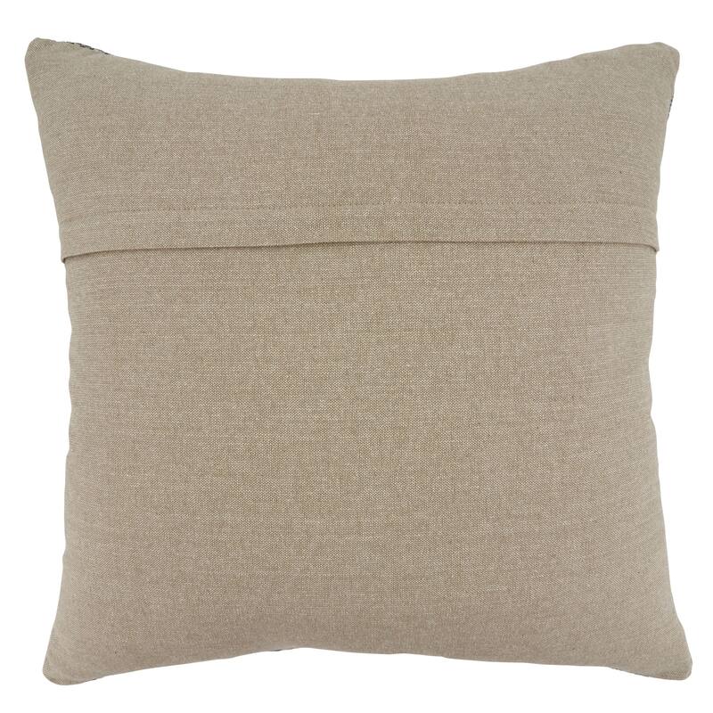 Pillow With Stripe Embroidered Block Print Design