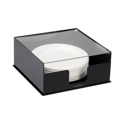 Mind Reader Foundation Collection, Covered Plate Dispenser, Breakroom, Serveware, Black