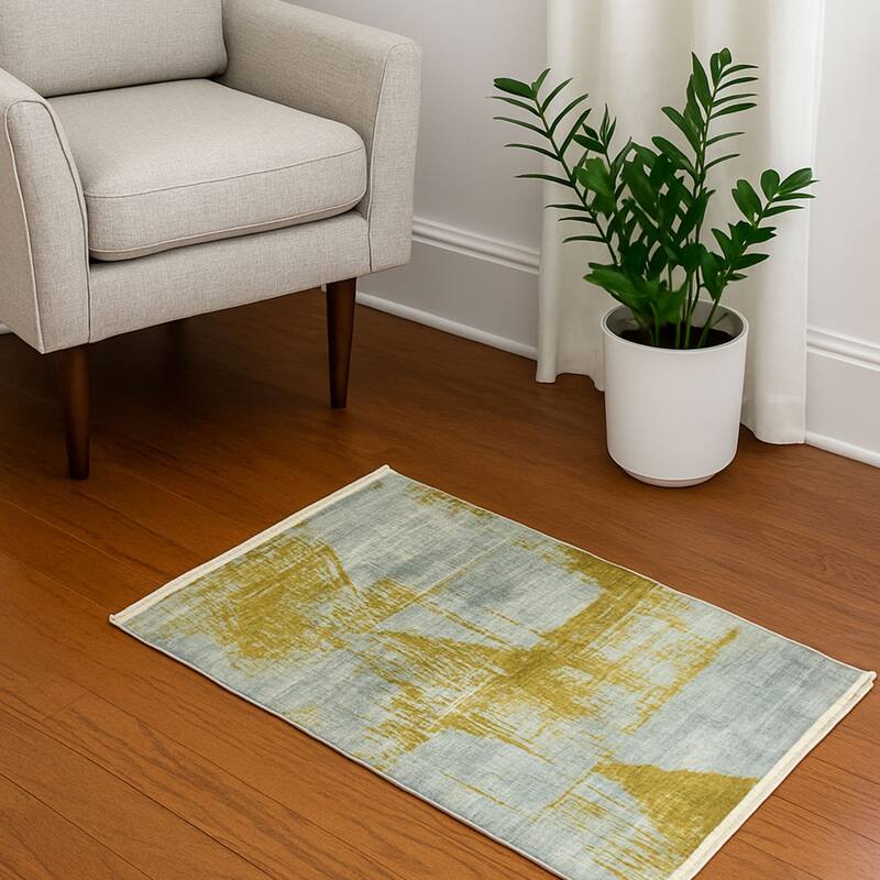 HERAT ORIENTAL Turkish Modern Erased Design Wool & Silk Rug - 2' x 2'11"