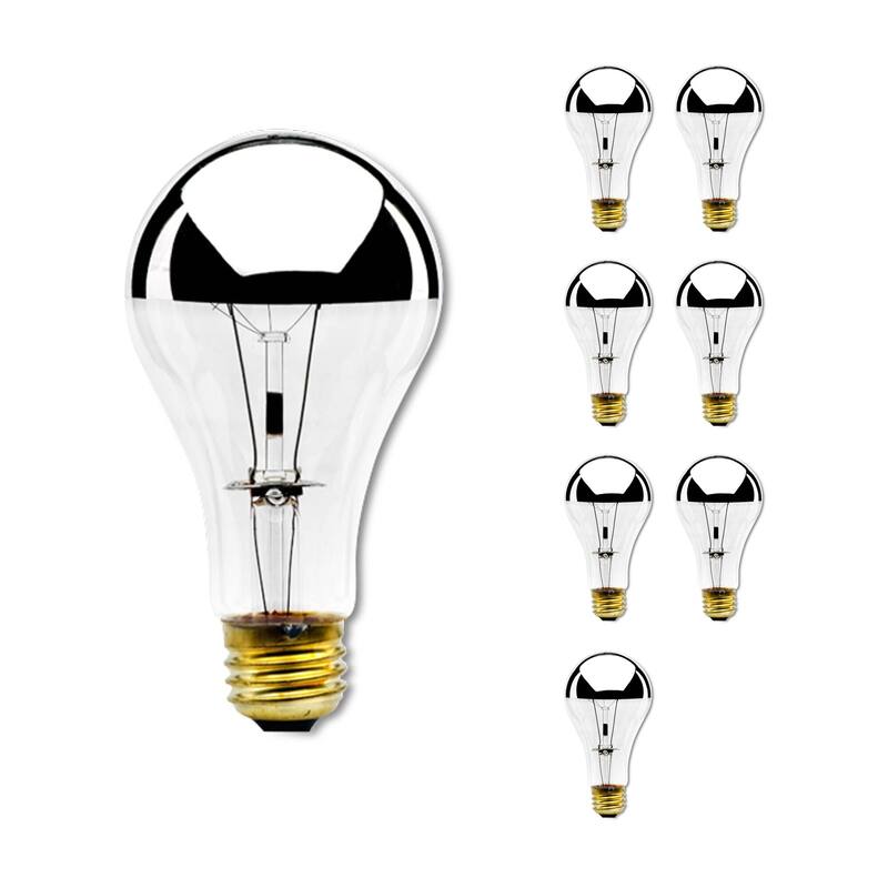 Bulbrite Pack of (8) Dimmable Half Chrome A19 Medium (E26) Incandescent Bulb - 100 Watt