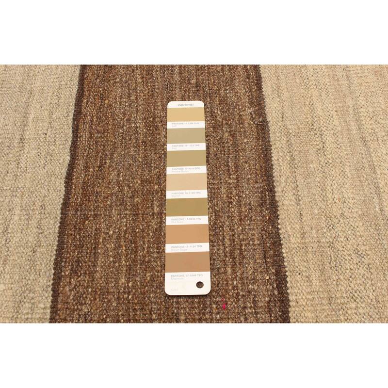 ECARPETGALLERY Flat-Weave Boho Brown Wool Kilim - 5'9 x 9'4