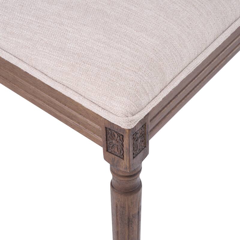 Christopher Knight Home - French Country Dining Chairs Set with Upholstered Backrest & Upholstered Seats with Fluted Legs