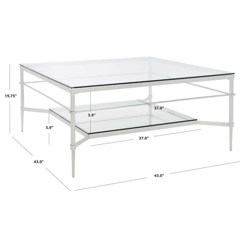 SAFAVIEH Couture Zilpha Cocktail Table - 43 In W x 43 In D x 20 In H - 43Wx43Dx20H