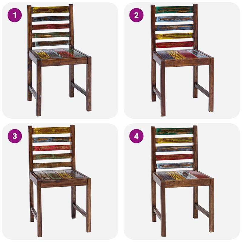 vidaXL Dining Chairs Accent Side Chair Reclaimed Wood Solid Reclaimed Wood - 17.7" x 17.7" x 33.5"