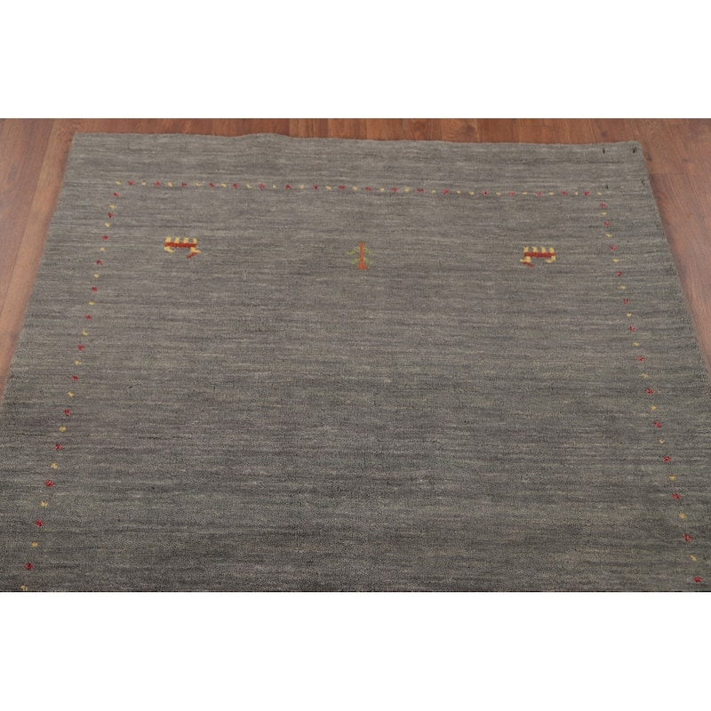 Tribal Gabbeh Accent Rug Handmade Wool Carpet - 3'11"x 5'9"