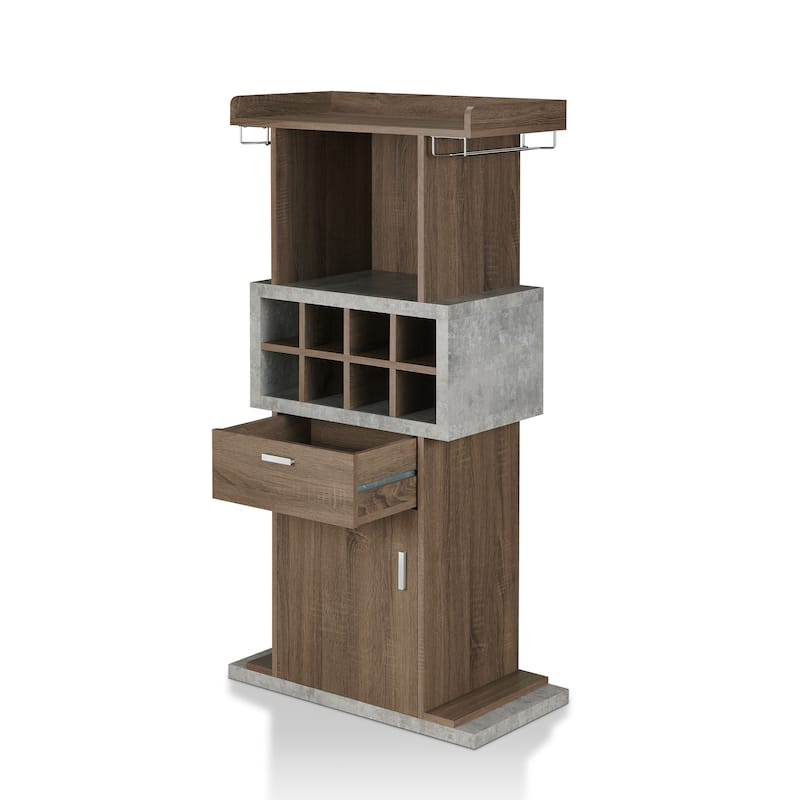 Furniture of America Fula Modern Brown 8-Bottle Cabinet Wine Cabinet