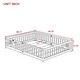 preview thumbnail 7 of 7, Grey Queen Size Wooden Floor Bed with Fence, Door, Rubber Safety Guardrails