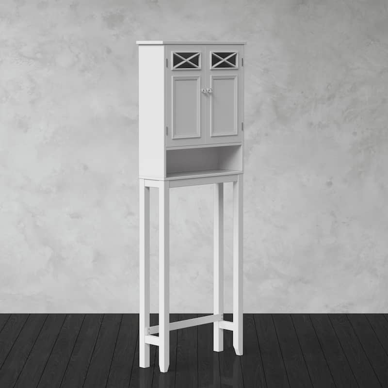 Teamson Home Dawson Over-the-Toilet Space Saver, White - 8"L x 25"W x 68"H