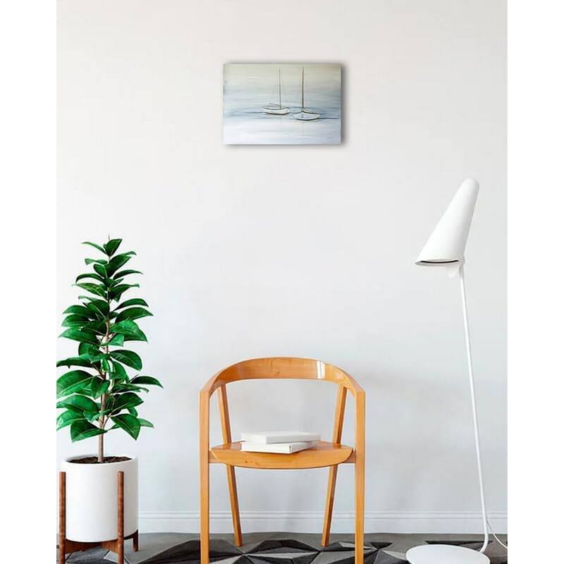 Two Sails At Rest Art Poster - Print On Demand - 12 x 18 Inch
