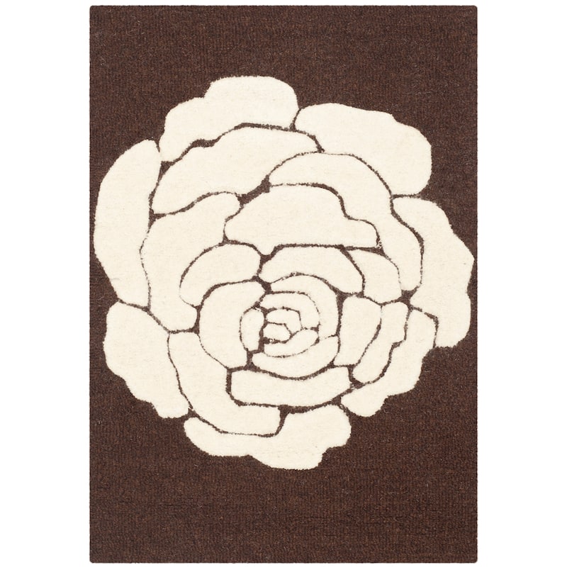 SAFAVIEH Handmade Cambridge Vince Modern Wool Rug - 2' x 3' - Brown/Ivory