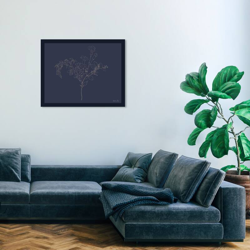 Wynwood Studio Canvas Floral and Botanical Flora Collection NO 6 Black and Tan Modern & Contemporary Wall Art Canvas Print - 36 x 30