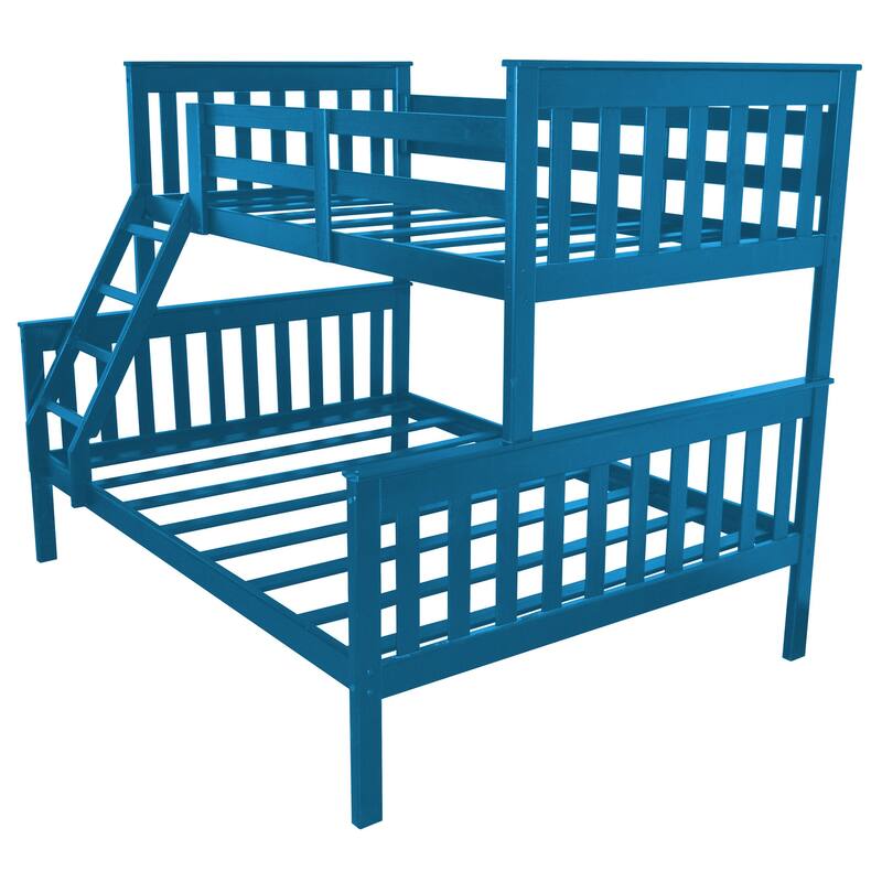 Pine Twin over Full Mission Bunkbed - Caribbean Blue