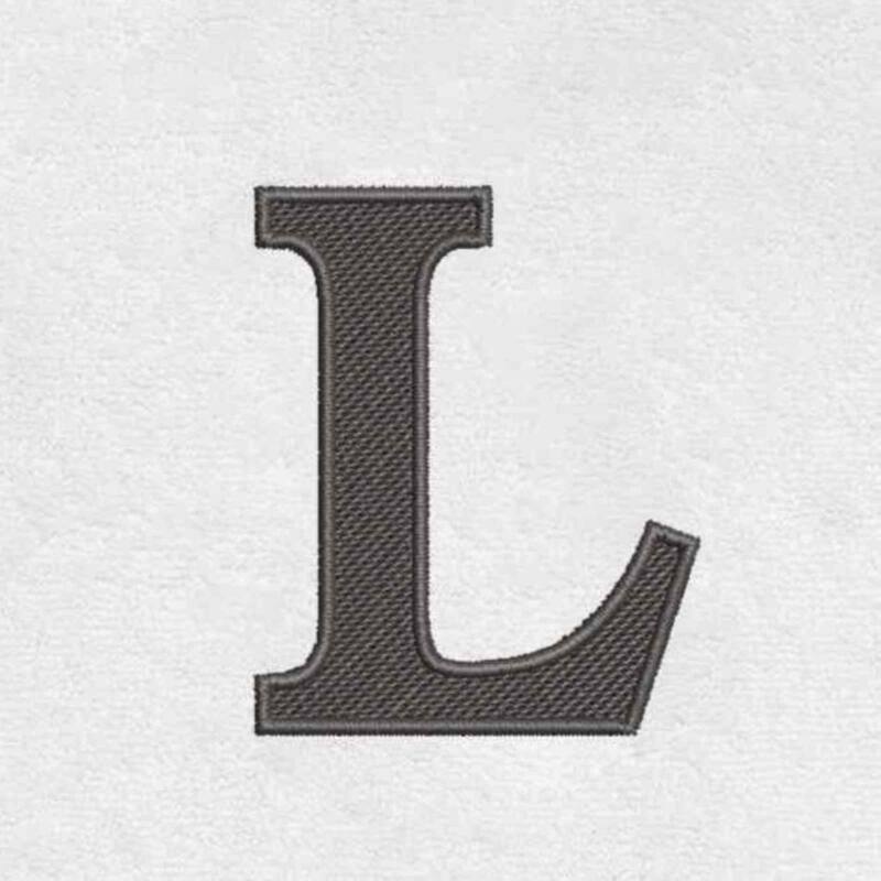 Avanti Linens Wht/Gry Block Monogram Hand Towel - Hand Towel