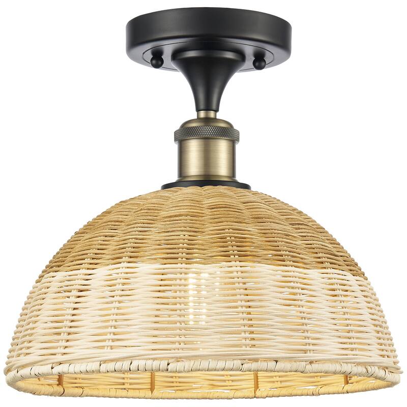 Innovations Lighting 516-1C-11-12 Bristol Natural II Semi-Flush - Black Antique Brass / Natural