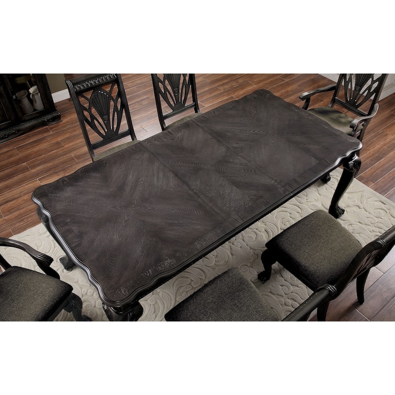 Furniture of America Wyndham Dark Grey 82-inch Expandable Dining Table - Dark Grey