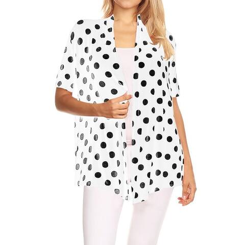 Women's Polka Dot Pattern Print Plus Size Sweater Cardigan