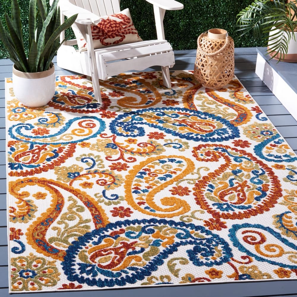SAFAVIEH Cabana Panuta Indoor/ Outdoor Waterproof Patio Paisley Rug