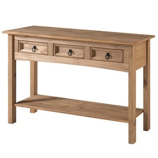 Wood Hall Table Console 3 Drawers Corona | Furniture Dash - N/A