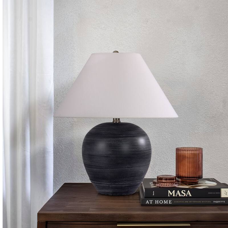 Ceramic Table Lamp with Linen Shade