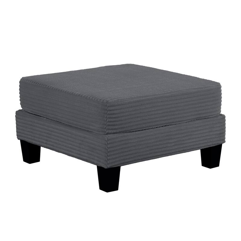 31" Contemporary Rectangular Fabric Storage Ottoman