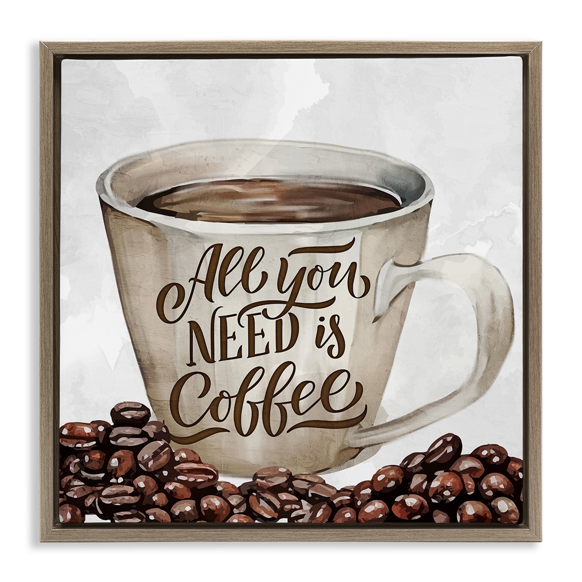 Stupell All You Need Morning Coffee Framed Floater Canvas Wall Art Design By Kim Allen