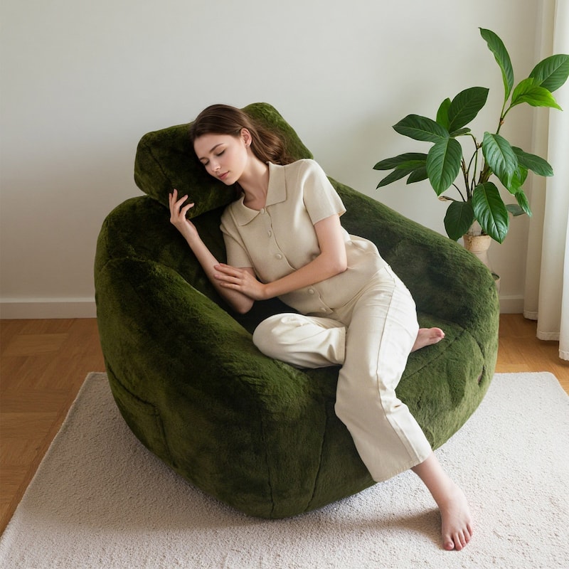 Giant Bean Bag Sofa Chair with a Pillow