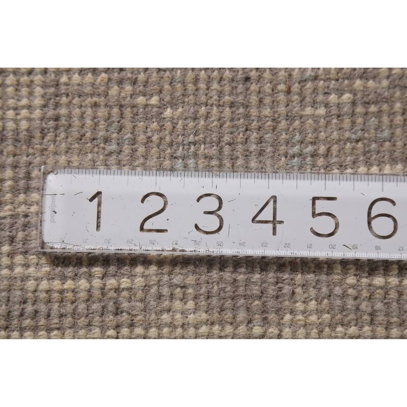 Gray & Ivory Oushak Indian Area Rug Hand-Knotted Wool Carpet - 8'0"x 9'8"