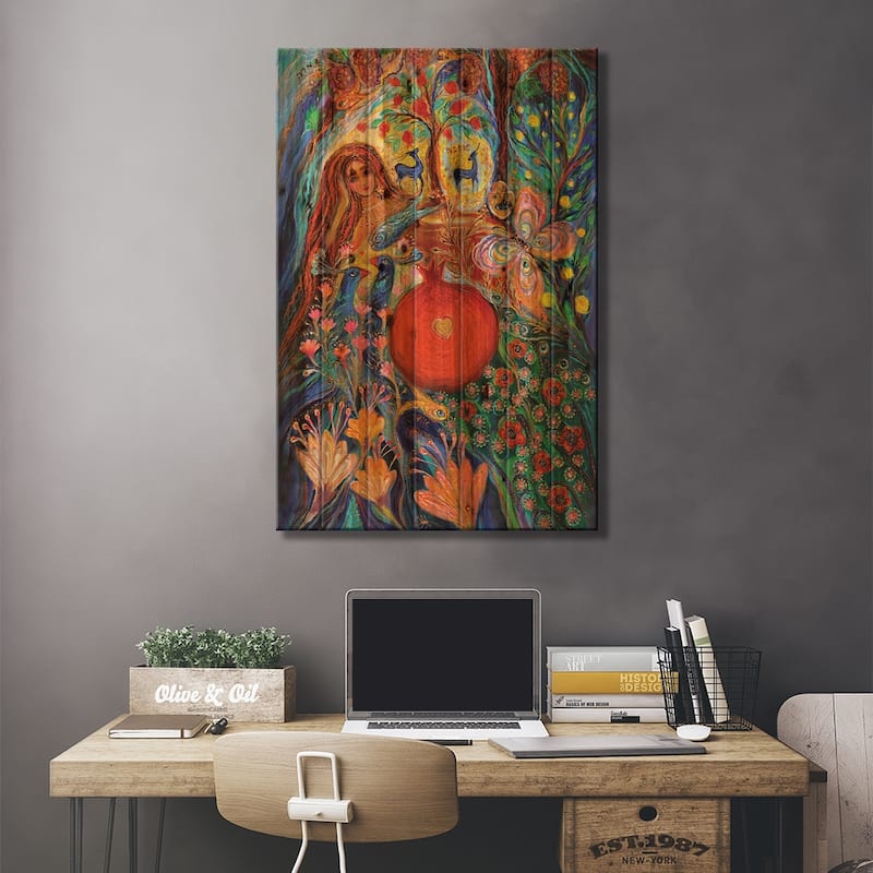 The Tales Of One Thousand And One Nights Triptych I Print On Wood by Elena Kotliarker - Multi-Color