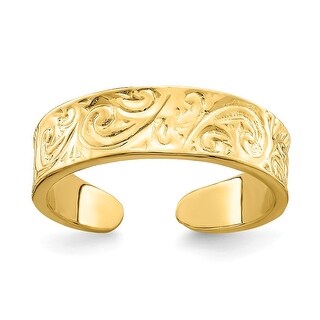 14k Yellow Gold Weave Design Adjustable Toe Ring 1.09 gr 14k Yellow Gold Weave Design Adjustable Toe Ring 1.09 gr